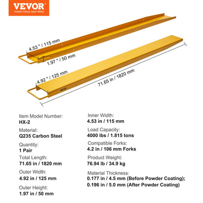 VEVOR Pallet Fork Extensions (60-96 in)